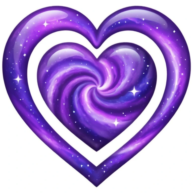 purple heart with a galaxy pattern emoji