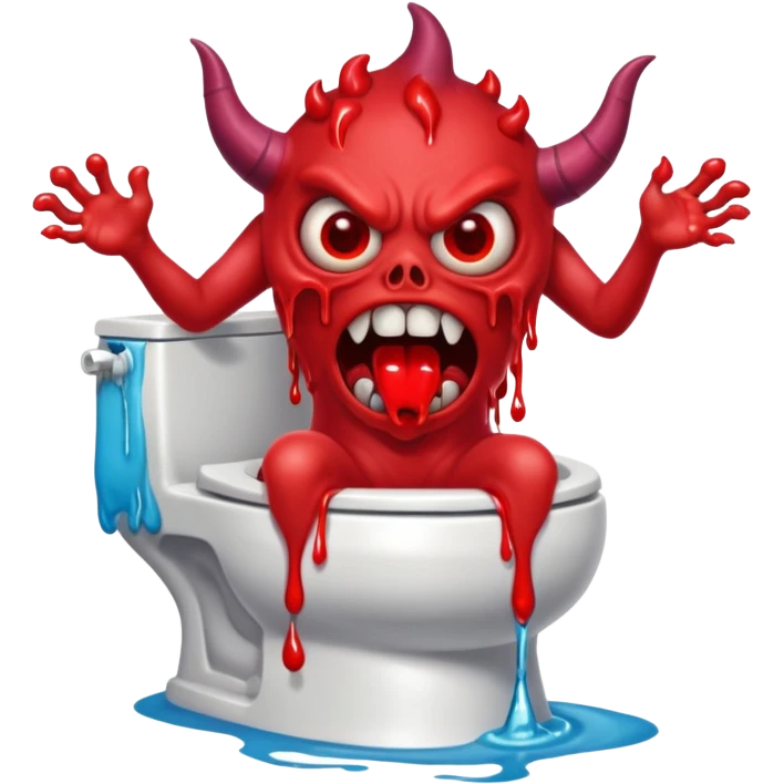 a monster demon coming out of the toilet emoji