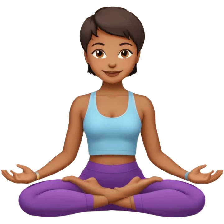 black women yoga short hair emoji