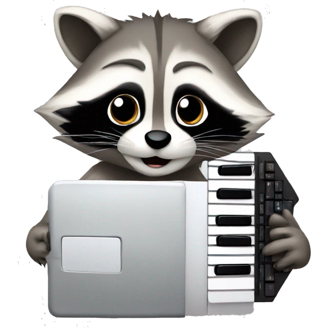Raccoon with a keyboard emoji