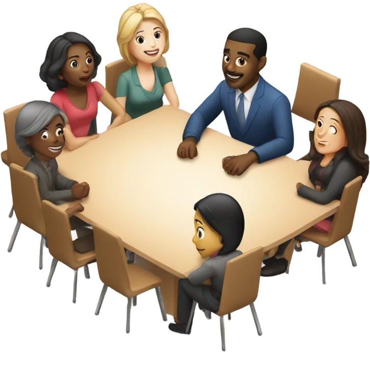 group sitting at a table emoji