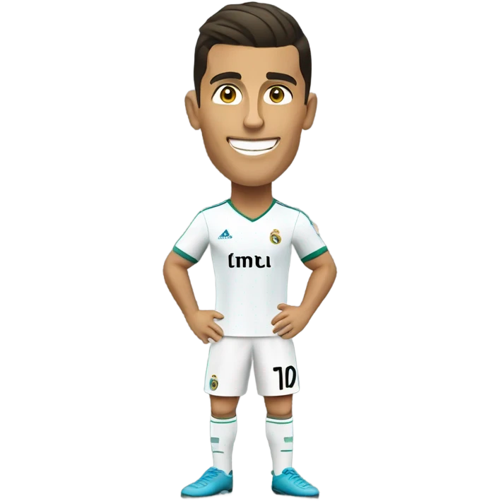 full-length football player Cristiano Ronaldo with a ball emoji