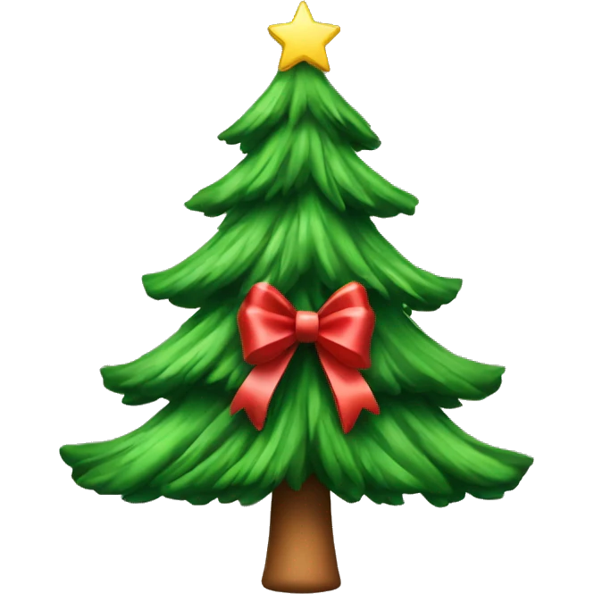 Christmas tree with a bow on top  emoji