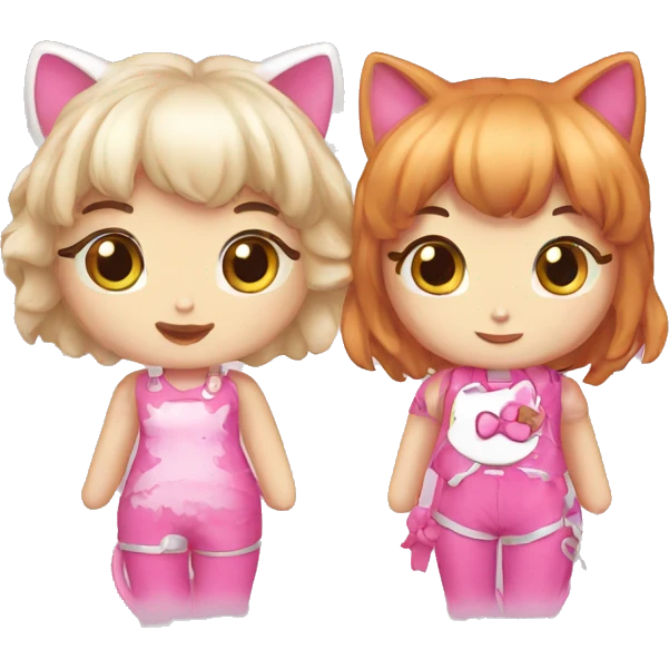 hello kitty and catgirl emoji