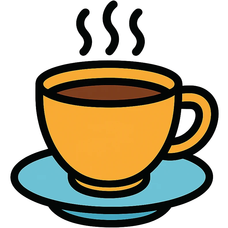 cup of coffee with a saucer, color icon style emoji