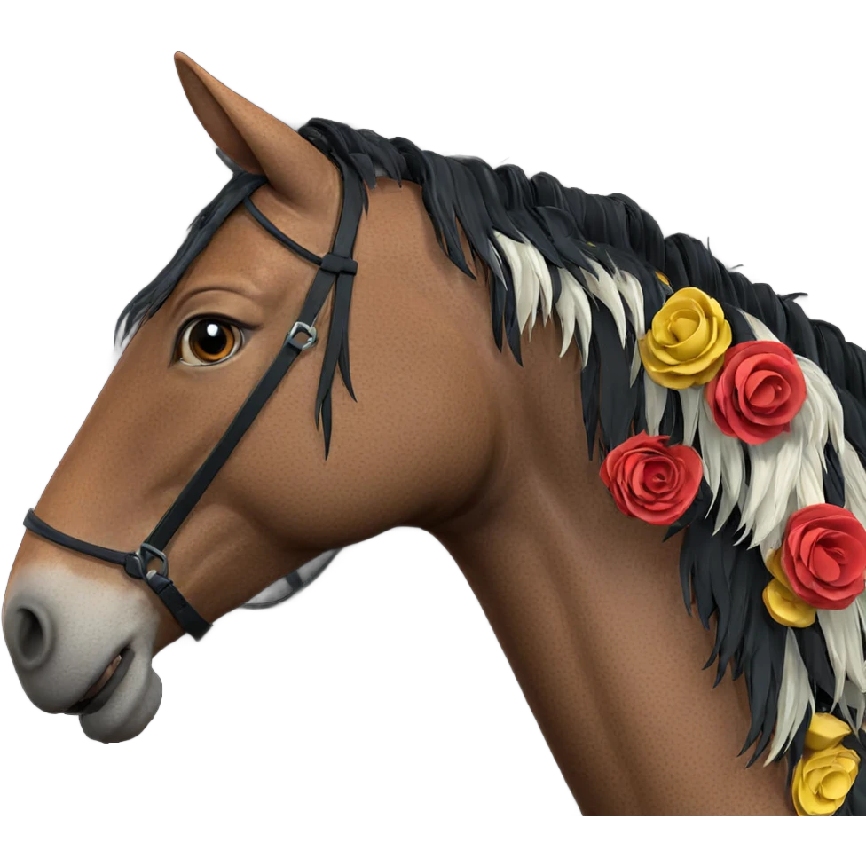 realistic horse on black background emoji