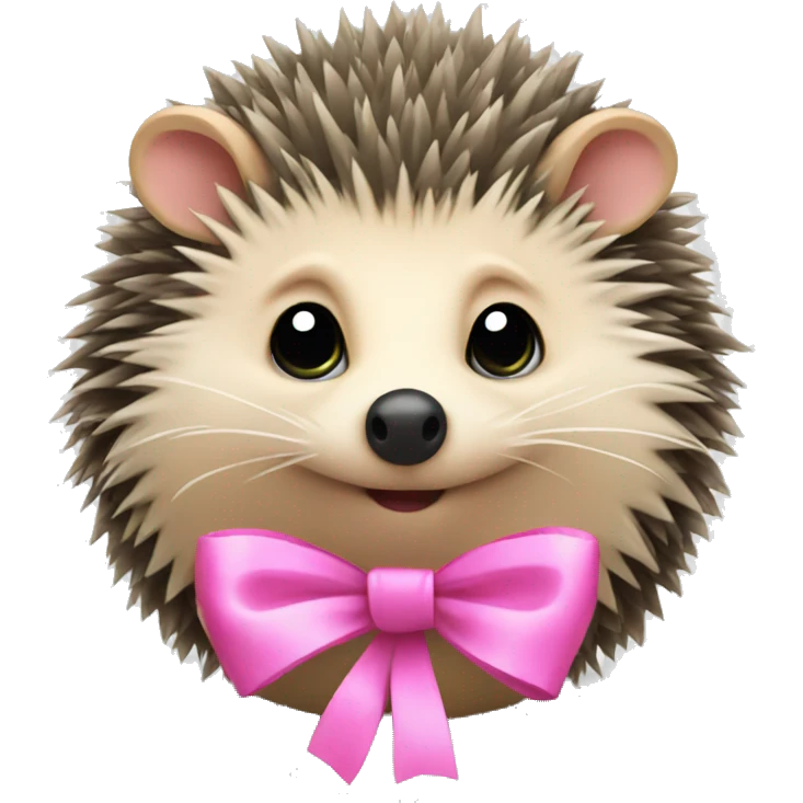 hedgehog with a pink bow emoji