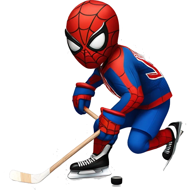 spiderman playing hockey emoji
