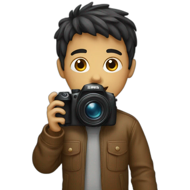 a boy with camera emoji
