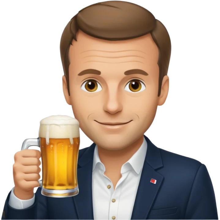 Macron qui boit de la bière  emoji