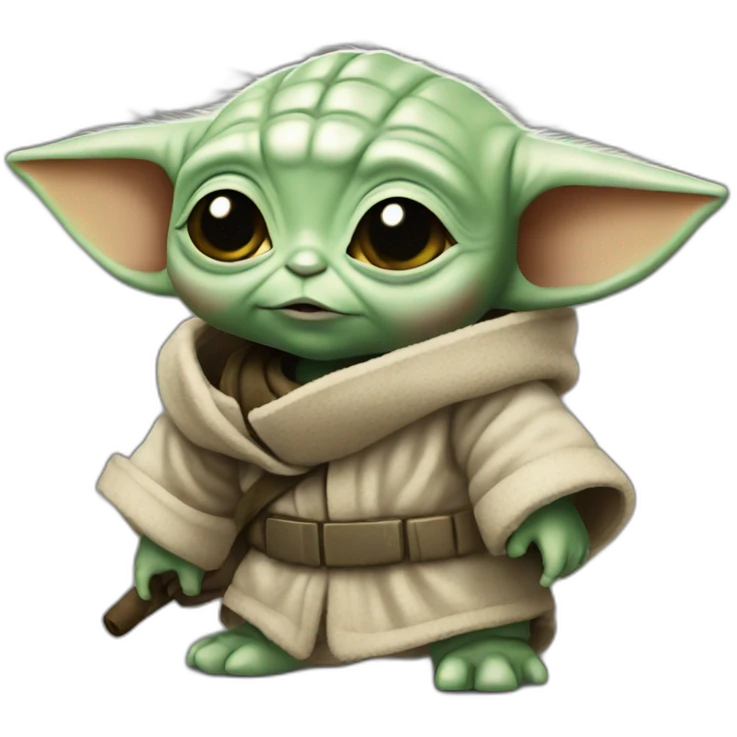 Baby yoda playing ping pont emoji
