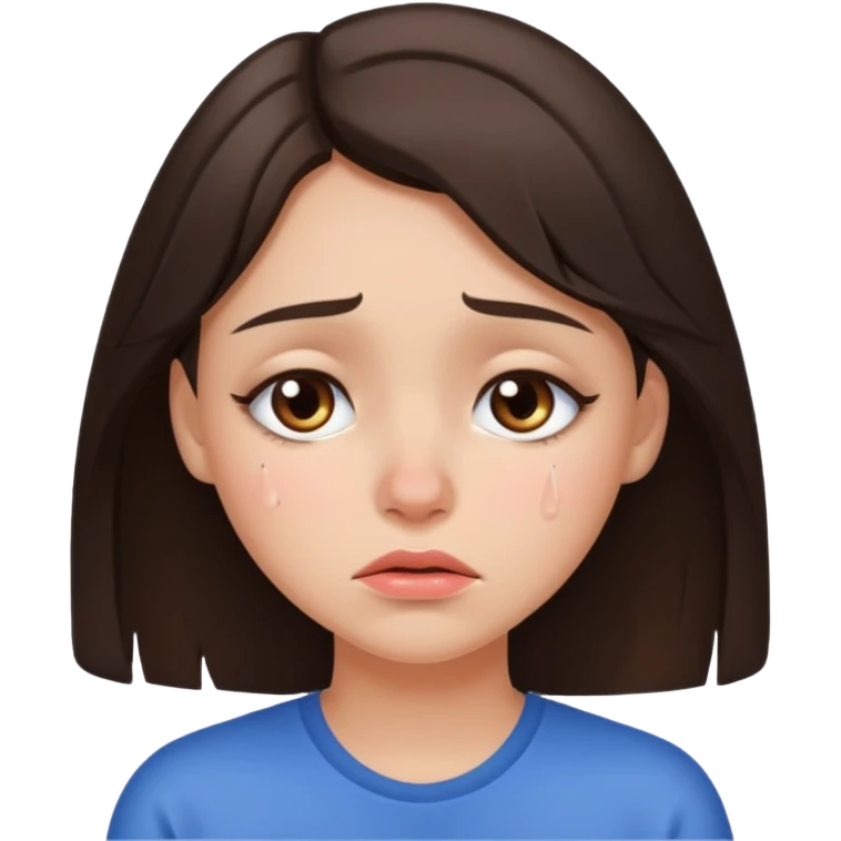 Pretty brunnete girl sad emoji