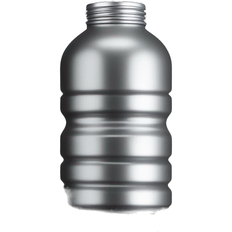 Waterbottle black silver screw top lid emoji