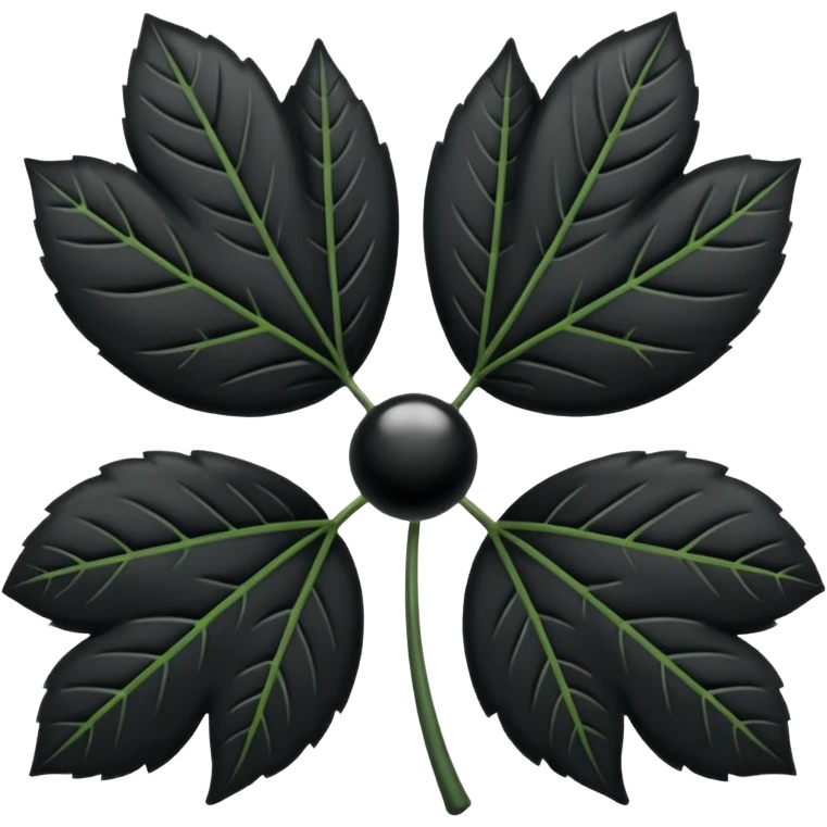 Trébol de 5 hojas de color negro emoji