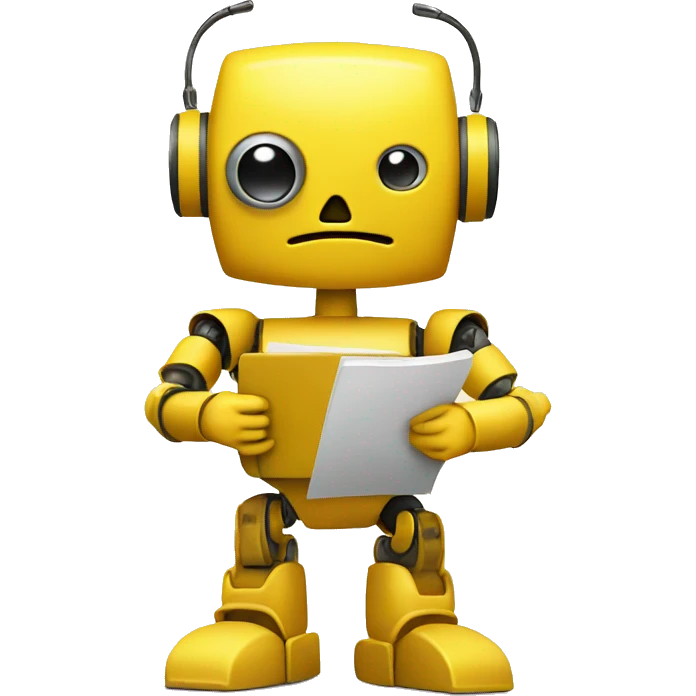 yellow robot with a notepad in his hands emoji