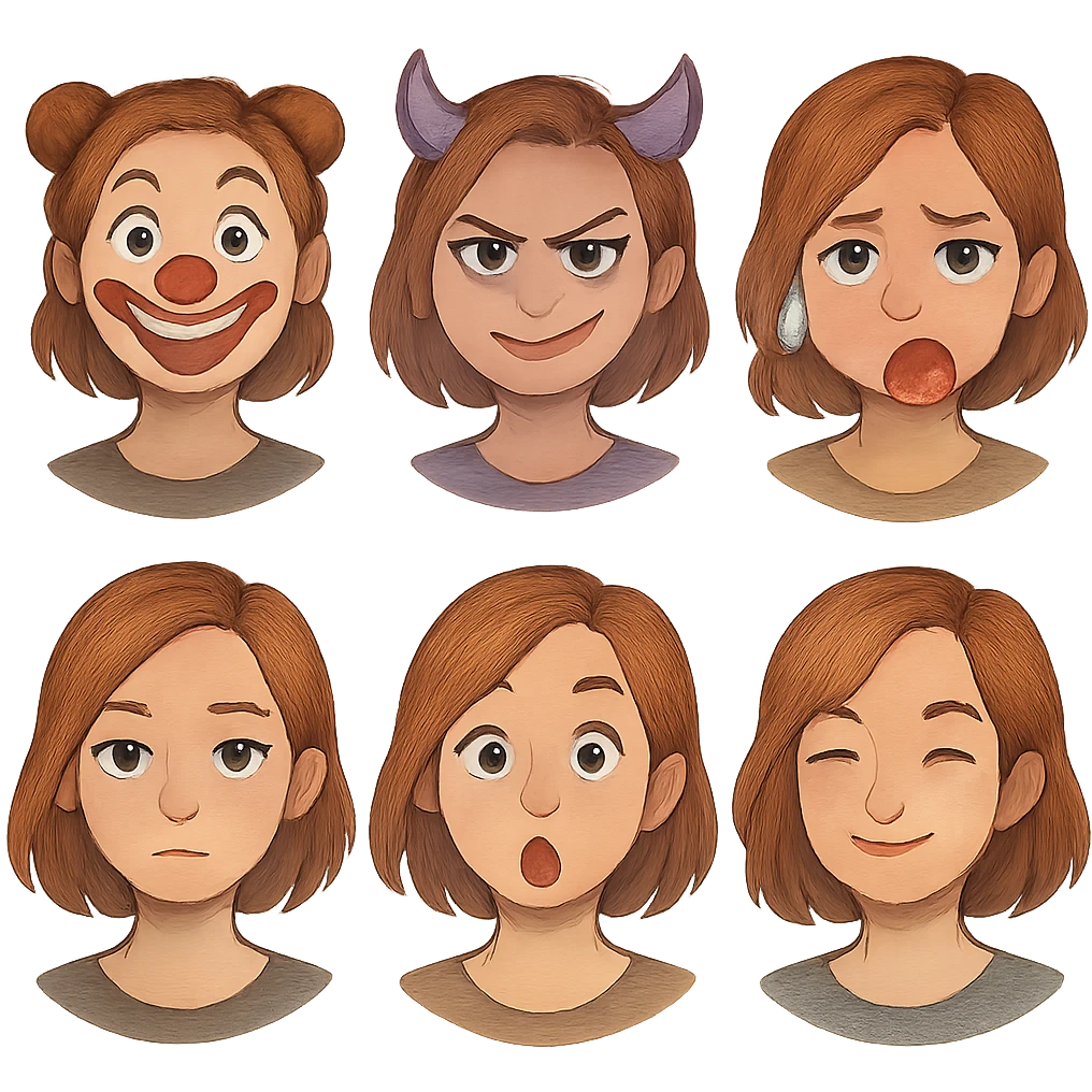 a girl with a eyebrow ring  emoji