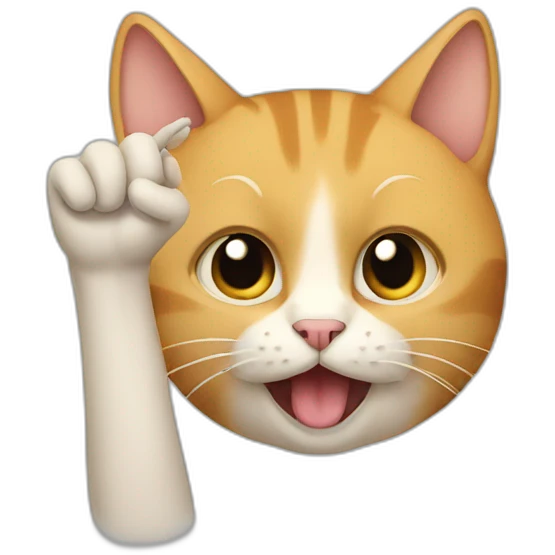 cat with human finger pointed up emoji