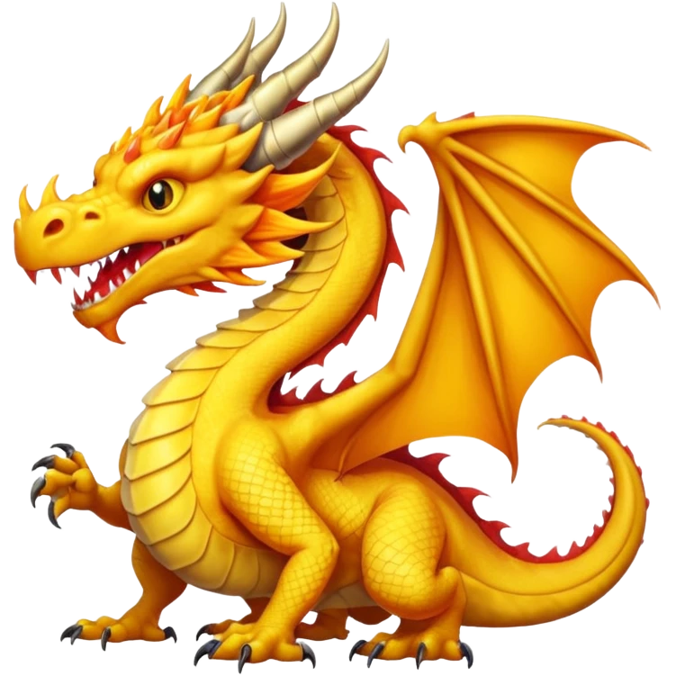A yellow three head dragon emoji