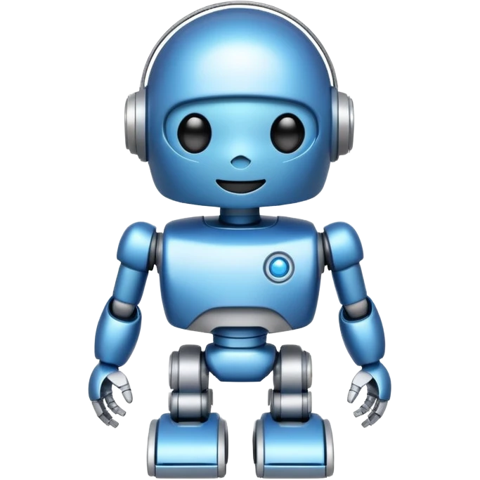 friendly robot, simple and cute, modern emoji style emoji