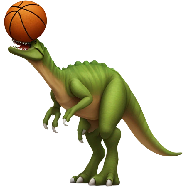 Dino with basketball emoji