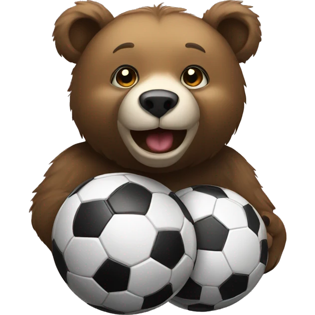 Bear with soccer ball emoji