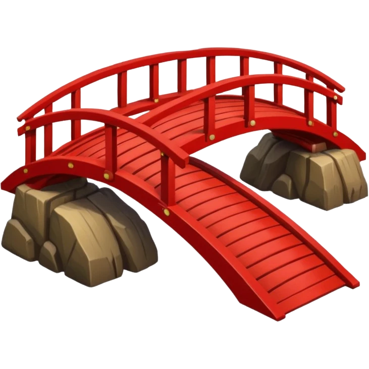 red Japanese wooden bridge emoji