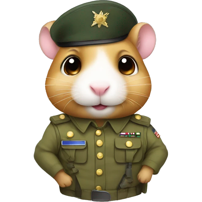 hamster in a military outfit  emoji