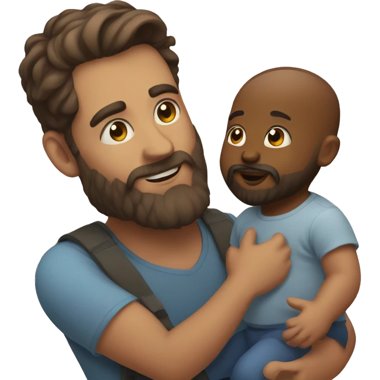 bearded man with a baby  emoji