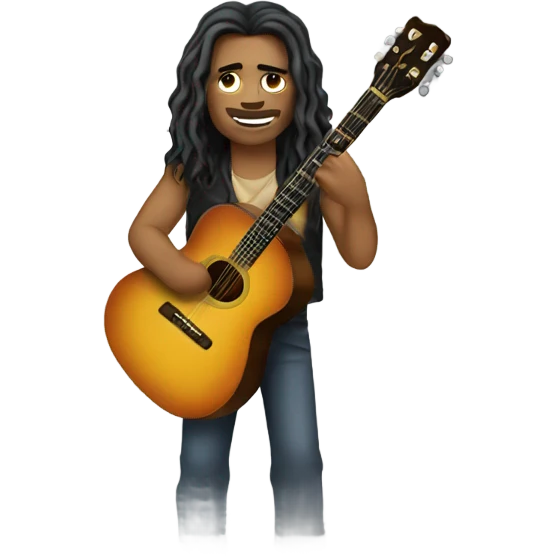 Long haired guy with guitar  emoji