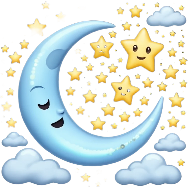Luna con estrellas y un infinito emoji