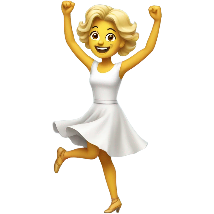 happy white woman dancing emoji