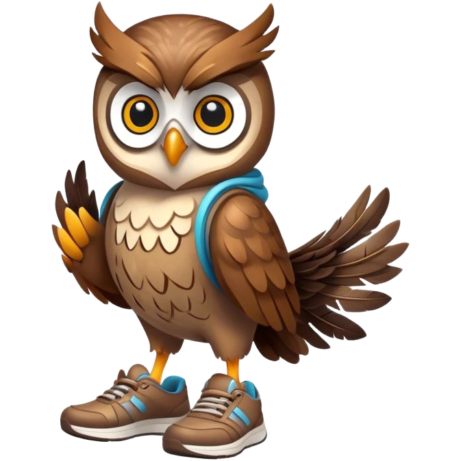 Owl wearing gym shoes emoji