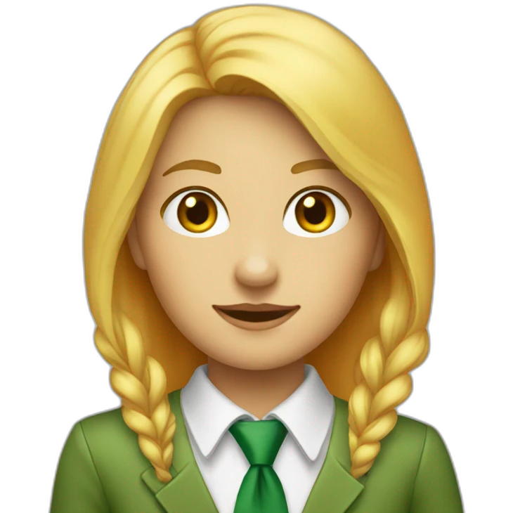 Blonde_girl_pioneer_in_tie_green_plus_orange emoji