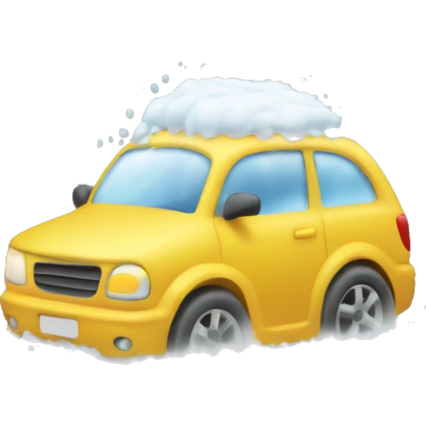 car being washed, covered in foam emoji