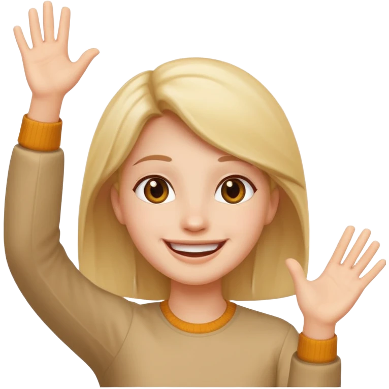 smiling face with two hands raised, cheerful expression emoji
