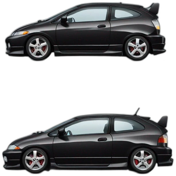 Honda-Civic-EJ9, black hatchback emoji