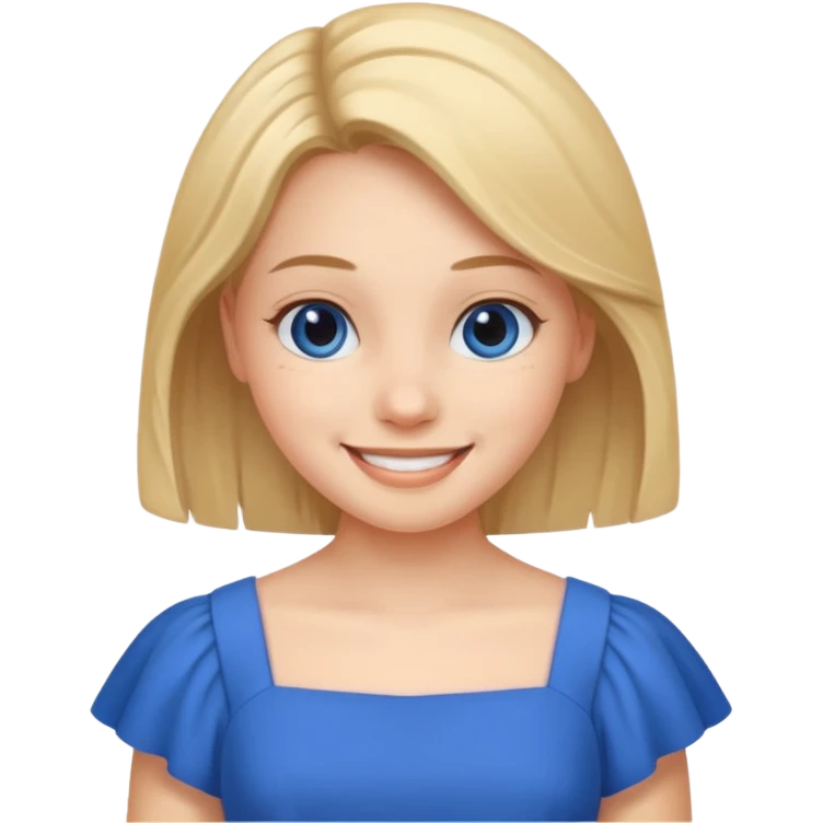 یه دختر با لباس آبی emoji