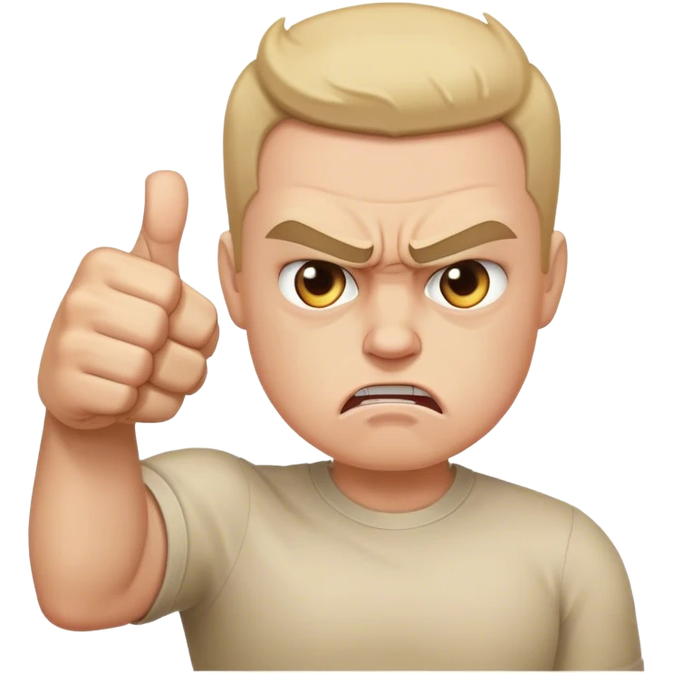 Angry face with thumbs down emoji