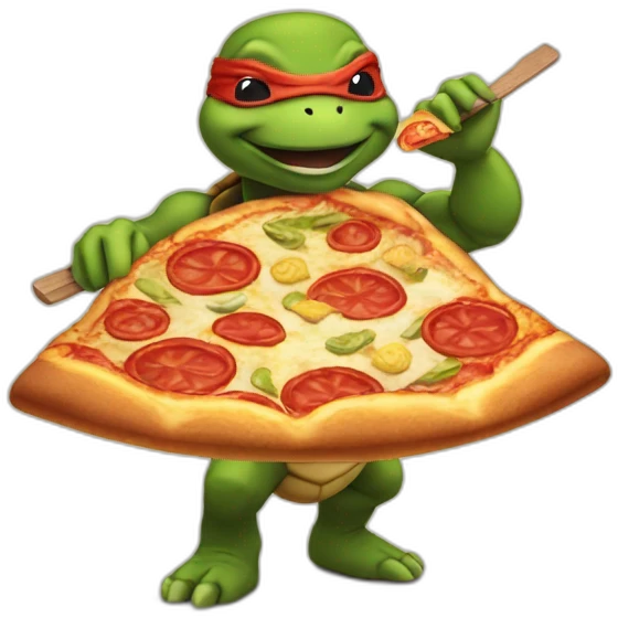 Ninja turtle eating pizza emoji