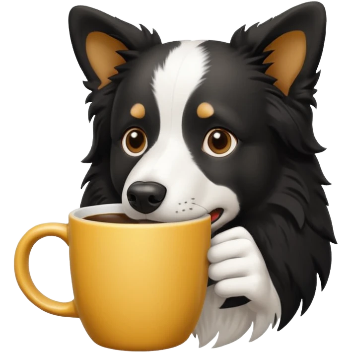Border collie café con blanco emoji