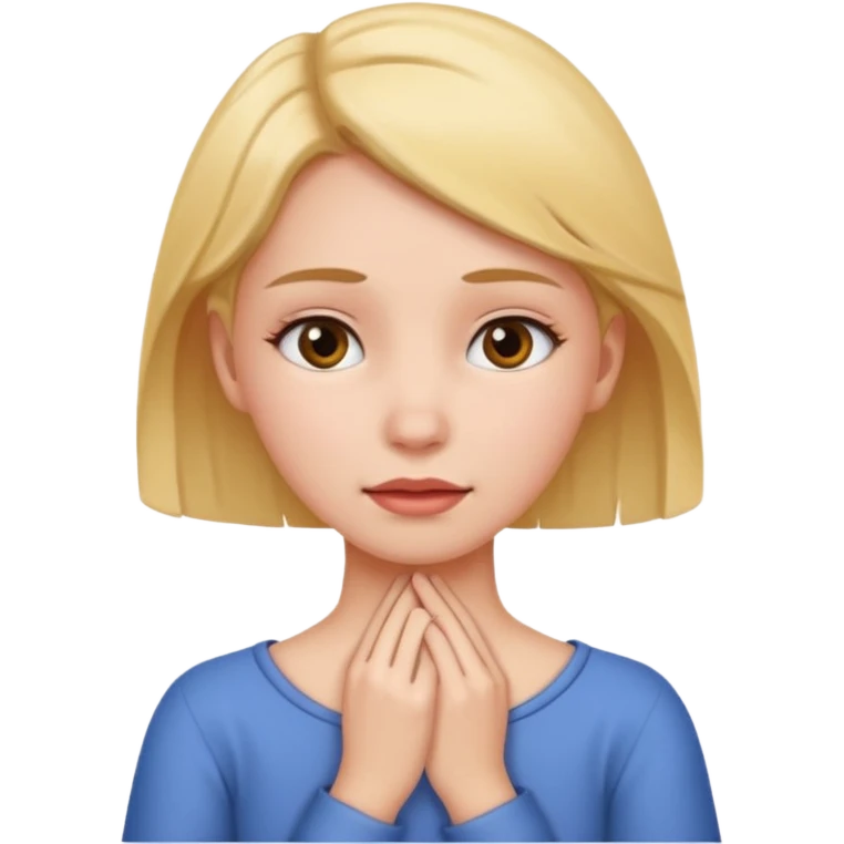 Girl holding her neck front emoji