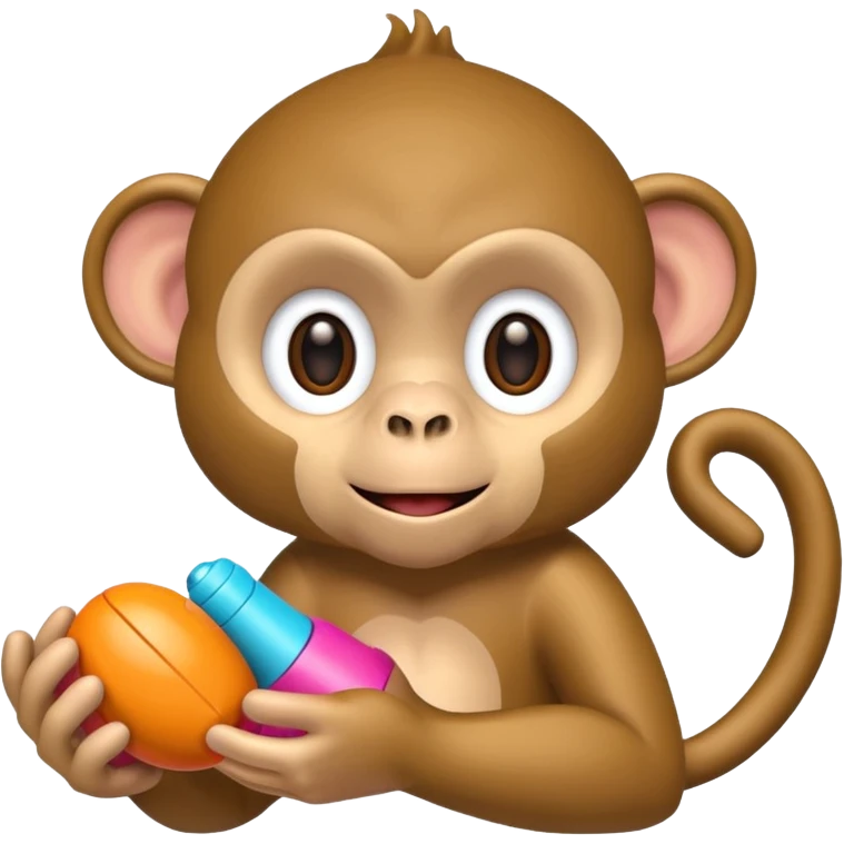 A monkey playing with sex toys emoji