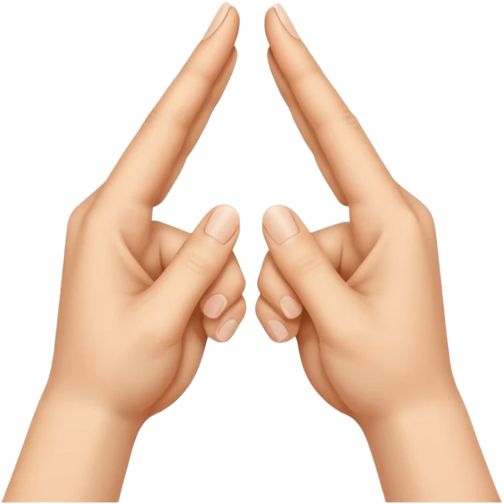 Similar to the heart hands emoji, this emoji should show a triangle created by the fingers of the hands where the two thumbs form the first side of the triangle and the remaining four fingers of each hand create one side each emoji