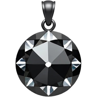 Black Round Diamond Charm  emoji