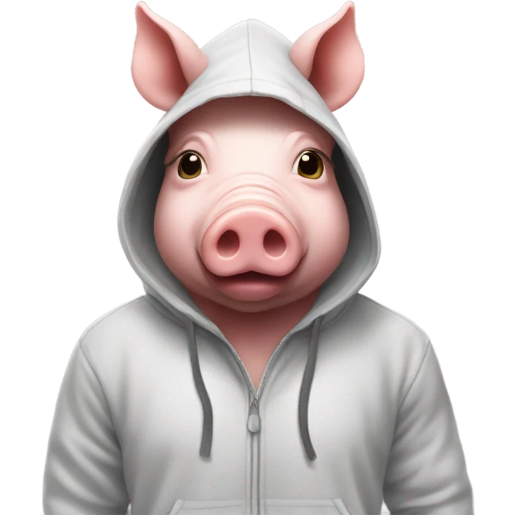 Pig wearing a hoodie emoji