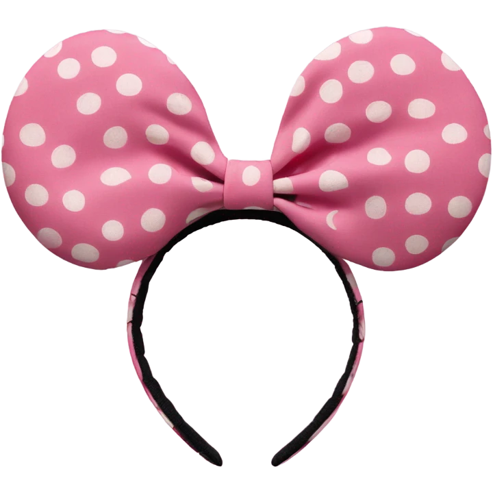 Minnie Mouse ear headband pink with white polka dots emoji