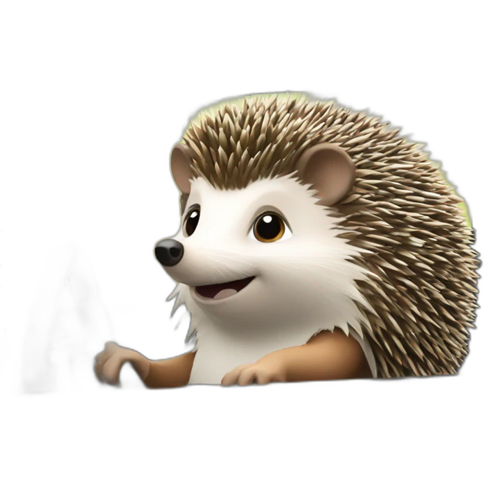 Hedgehog driving a audi car emoji