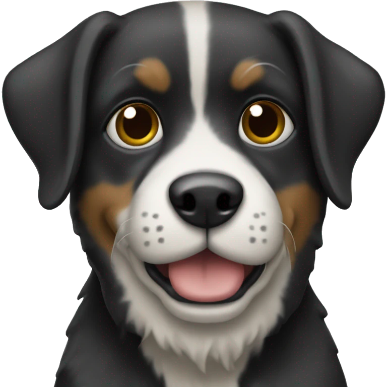 Perro podloo negro y blanco emoji
