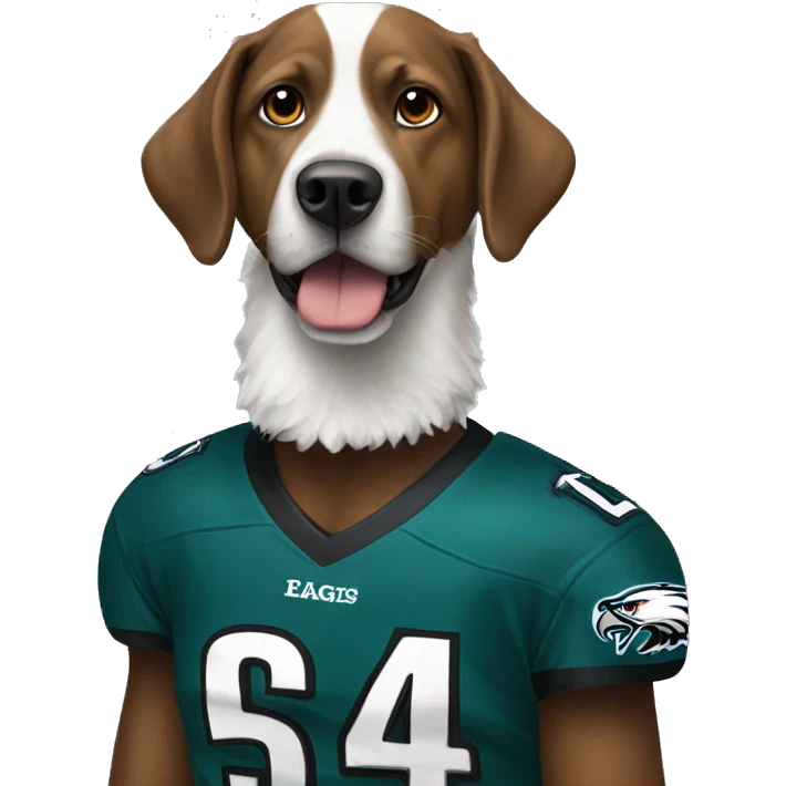 Dog with eagles jersey emoji
