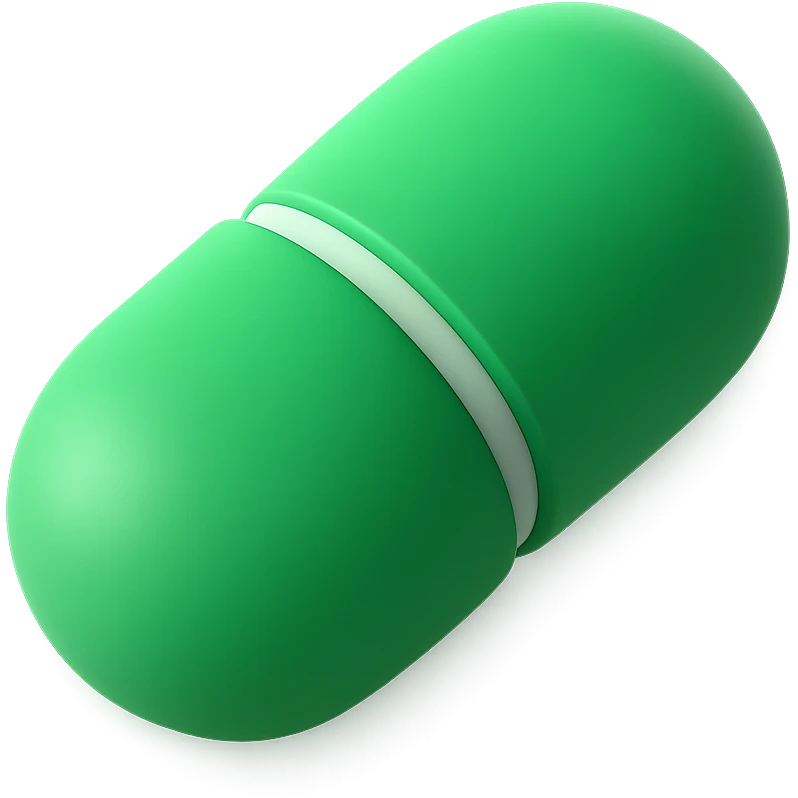 3D green style pill emoji